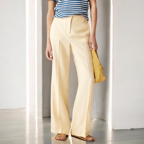 J. Crew Cuffed wide-leg trouser in luster canvas Size 6 - Picture 1 of 14